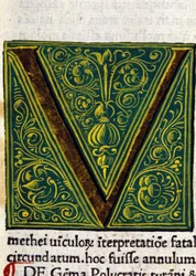 Alfabet: miniatuurletter V