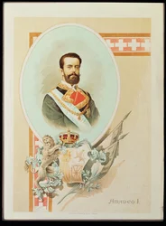 Amadeus I van Savoye Koning van Spanje 1870-1873 (schilderij op doek)
