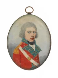 Een officier van het 36e (Herefordshire) Regiment, mogelijk vaandrig William Tunstall