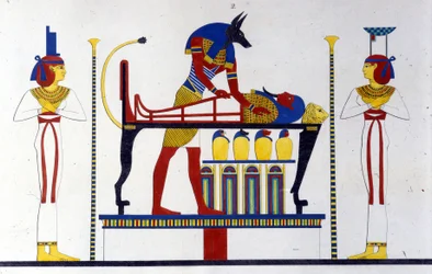 Anubis en een mummie - in 