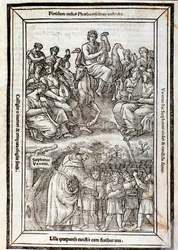 Apollo en de Muzen. Pagina uit Recanetum de musica aurea