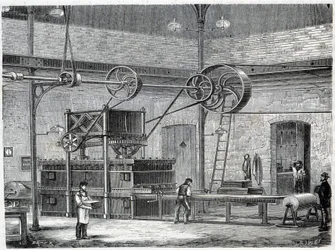 Apparaat voor het vulkaniseren van rubber door droge stoom - in 