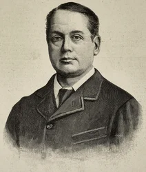 Archibald Philip Primrose, 5th Earl of Rosebery (1847-1929), Brits politicus, gravure van een foto door J Jerrard uit L
