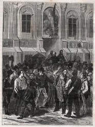 Armand Barbes, Franse revolutionair (1809-1870) voor zijn arrestatie op 12 mei 1839 - Gravure uit 1882 in 