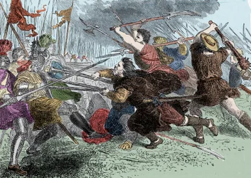 Arnold von Winkelried, legendarische held van Zwitserland in de Slag bij Sempach