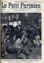 Arrestatie van de anarchist Emile Henry (1872-1894) na de explosie van het café 