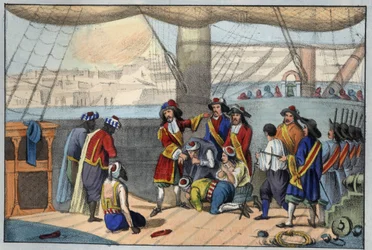 Augustus 1682: bombardement van Algiers door Duquesne. (Abraham, Markies Duquesne)