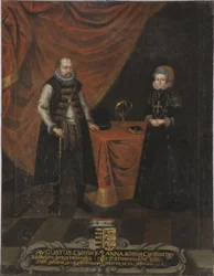 Portret van keurvorst Augustus van Saksen en Anna van Denemarken