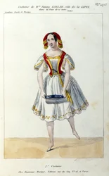 Oostenrijkse danseres Fanny Elssler (1810-1884) in het ballet 