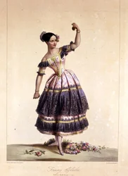 Oostenrijkse danseres Fanny Elssler (1810-1884) in het ballet 