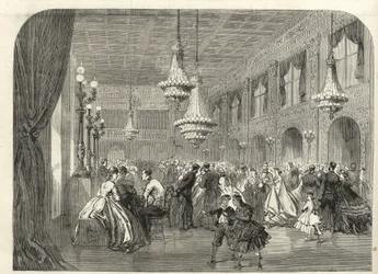 Baden Baden (Baden-Baden), Duitsland - Binnen in de Gesprekskamer - 1867