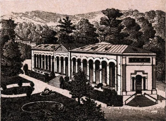 Baden-Baden, Duitsland: uitzicht op de Colonnade in 