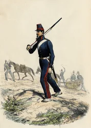 Bataljon bergartillerie van het Franse leger in Algerije in 1830, in 