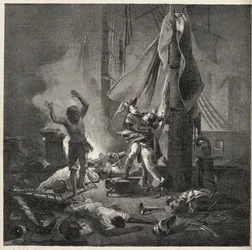 Slag bij de Nijl - Slag bij Aboukir - dood van Luce en Giocante de Casabianca (Luc-Julien-Joseph Casabianca)