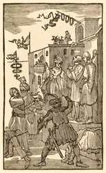 Zie de ijdelheidsbeurs! uit The Pilgrims Progress From This World, To That Which Is To Come door John Bunyan