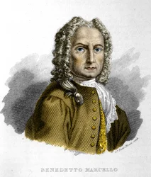 Benedetto Marcello (1686-1739) Italiaanse componist. Gravure uit de 19e eeuw, Milaan