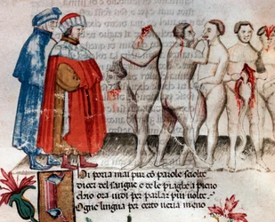 Bertrand de Born houdt zijn onthoofde hoofd vast (canto 28 van de Hel, in de Goddelijke Komedie)