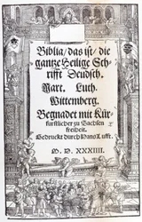 Bijbel van Luther. Frontispice
