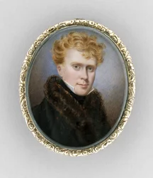 Broche met portret van een man, ca. 1840