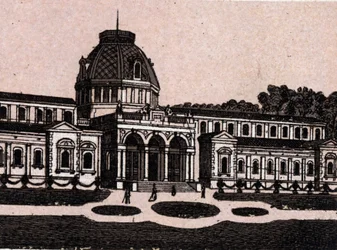 Boedapest, Hongarije: uitzicht op de thermale baden op het Margaretha-eiland. Uit 