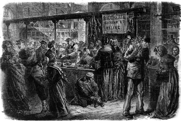 Slagerij voor honden en katten in Parijs in 1870