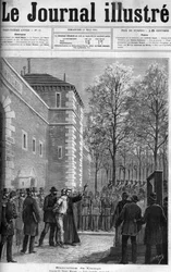 Campi, de moordenaar van de Rue du Regard - „De executie van de moordenaar Michel Campi, op de Place de la Roquette, 30 april 1884 - guillotine” - gravure in „Le Journal illustré” uit 1884
