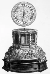 Kabinetklok uit de Valois-periode - gravure