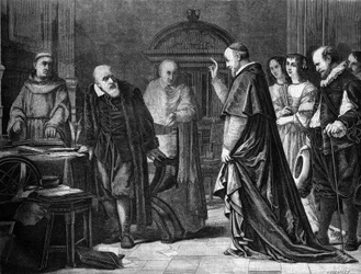 Gevangenschap van Galileo Galilei genaamd Galileo (1564 - 1642) in het paleis van de aartsbisschop van Siena.