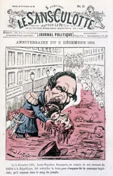 Spotprent over de staatsgreep van Napoleon III van 2 december 1851 - in „Le sans-culotte“