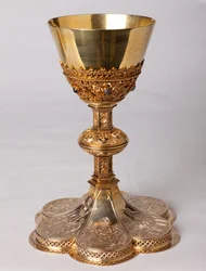Kelk. Goudsmeedwerk, juwelen. 19e-eeuwse kopie van 16e-eeuws origineel.