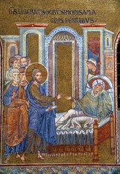 Christus en de schoonmoeder van Petrus