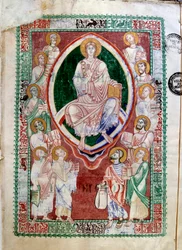 Christus en de profeten van het Oude Testament. Manuscript van de Abdij van Citeaux. Commentaren op Jeremia door Sint Hiëronymus (12e eeuw)