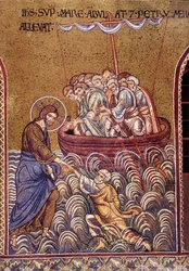 Christus loopt op het water