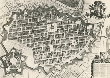 Stadskaart van Turijn met zijn citadel