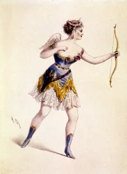 Cora Pearl (1842-1886), Engelse courtisane, in de rol van Cupido in de opera 