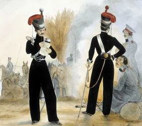 Kozakken soldaten van Klein Rusland rond 1840