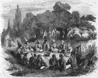 Raad gehouden door de leiders van de Janitsaren in Constantinopel rond 1400