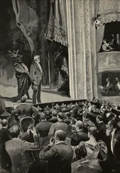 Giuseppe Verdi (1813-1901) juicht aan het einde van de opera Falstaff, 18 april