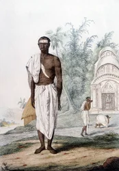 Cultuur, beschaving en Indiase samenleving: portret van een Brahmaan, priester van India.