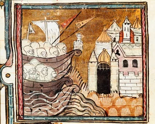 Ontscheping van een leger. Detail