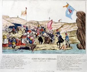 Nederlaag van contrarevolutionairen, geleid door de Peer Condé, in de Elzas, eind 18e eeuw