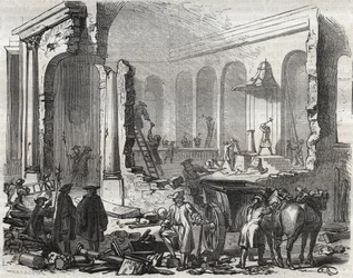 Sloop van de tempel van Charenton in november 1685 na de herroeping van het Edict van Nantes