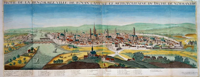 Gedetailleerd uitzicht op de stad Rouen in Normandië