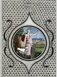 Diane (Artemis) jageres. 19e-eeuwse gravure