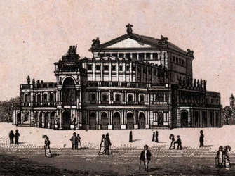 Dresden, Duitsland: uitzicht op het Koninklijk Theater in Dresden