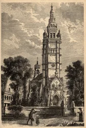 Eglise Notre Dame de Croaz Batz in Roscoff - Finistère - Bretagne - gravure in 