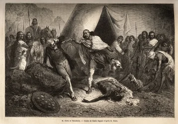 Keizer (of negus) Theodoros II (Tewodros) (geboren rond 1818-1868, voor zijn kroning Kassa Hailu genoemd op het Ethiopische Rijk), bedreigde met zijn geweer de heer Stern, een Engelse missionaris die een biografie van negus schreef, waardoor Theodoros zich