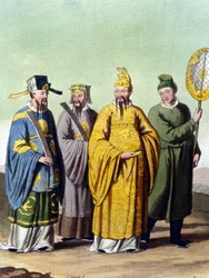 Keizer van China omringd door mandarijnen - in 