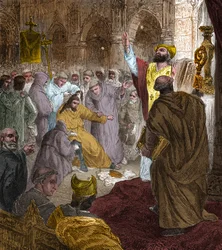 Einde van de Merovingische dynastie, 751: afzetting van koning Childerik III (714-754) door Pepijn de Korte (714-768)