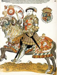 Engelse koning Hendrik VIII te paard, kunstenaar onbekend, Rijksmuseum, Amsterdam